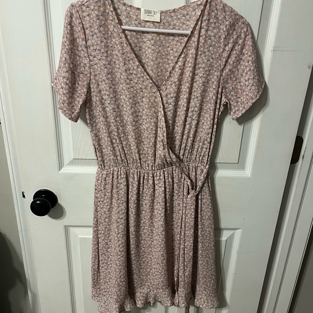 Sienna Sky pink floral wrap dress